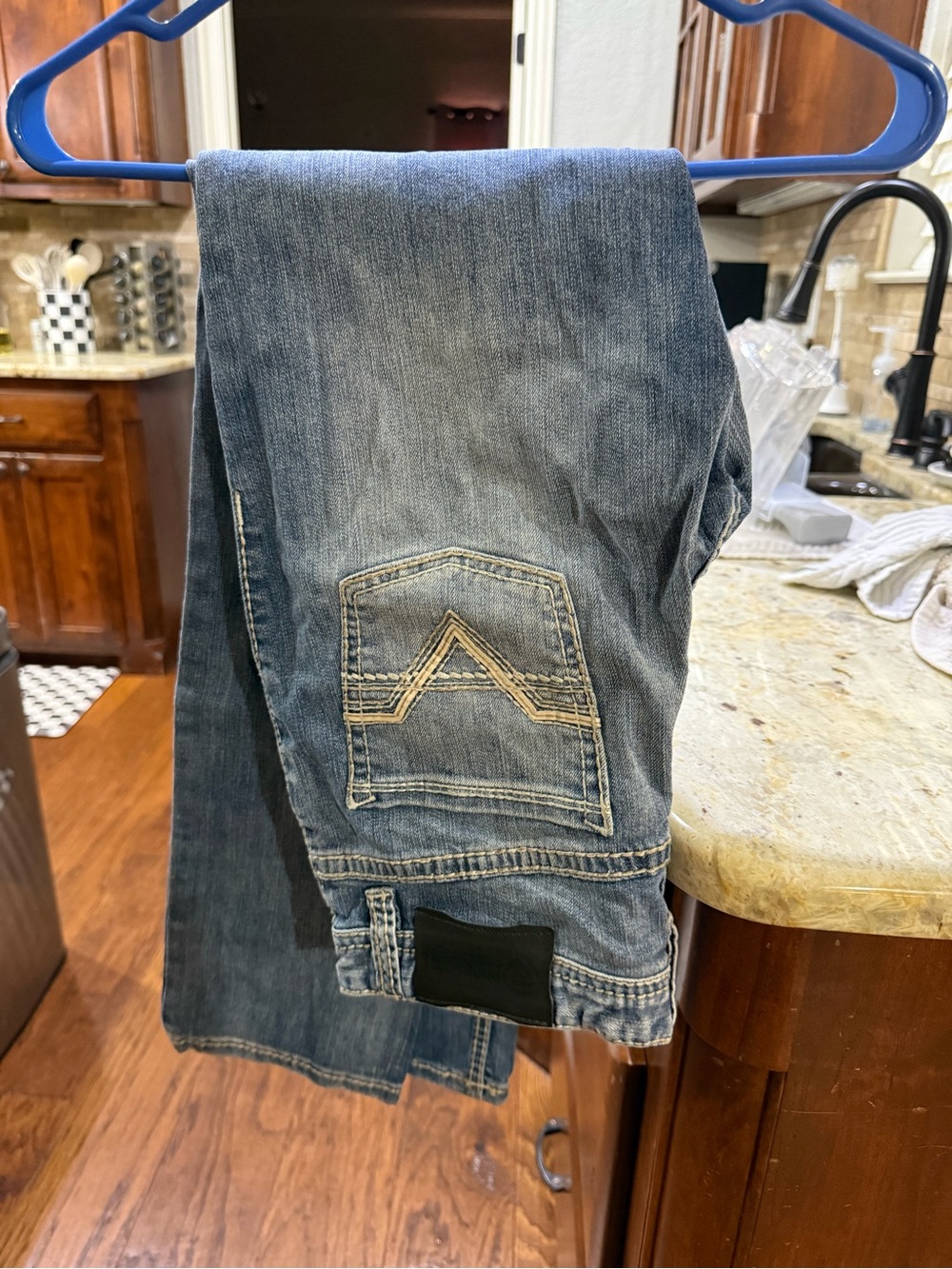 Kids Blue Denim Jeans with Back Pocket Stitch Detail